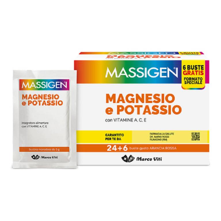 MASSIGEN Magnesio e Potassio 24+6 buste